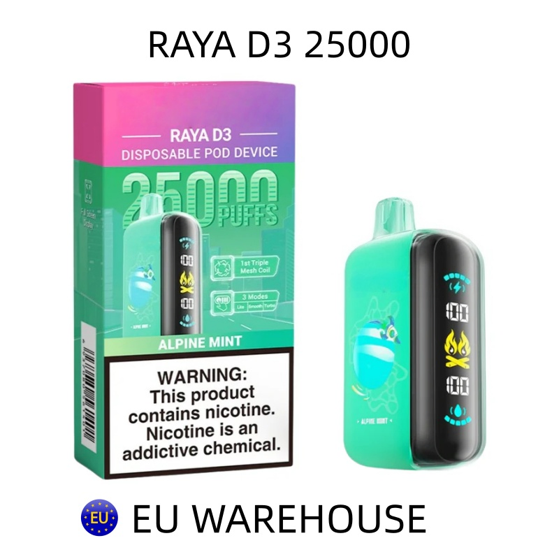 Disposable Vape E Hookah Charger Raya D3 25K Puffs High Quality Puff Plus Original ODM Distributor Atomizer Device