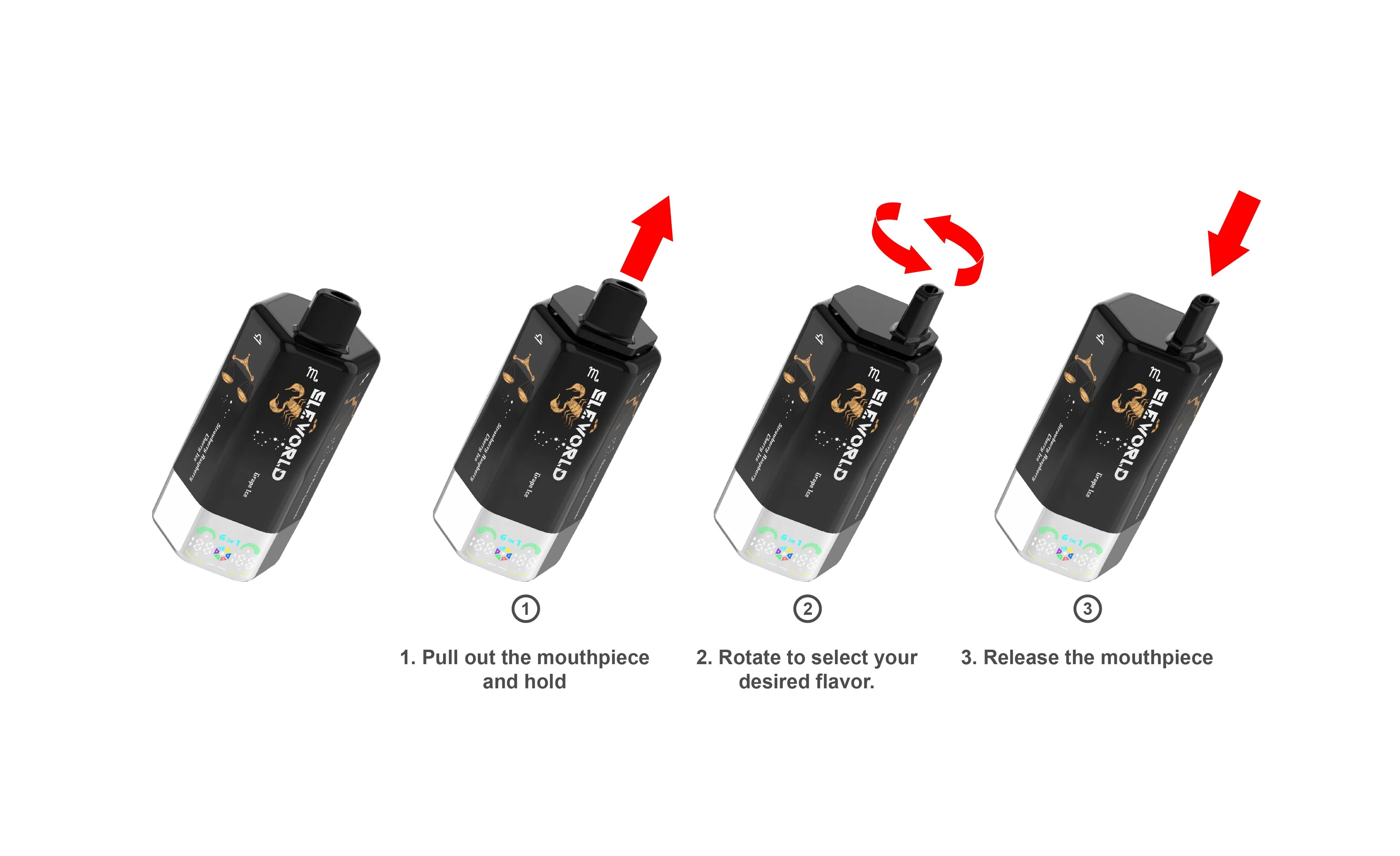 Eleworld 100K 200K Puffs 6 In1 Flavors Device Stagbar180K 80K EU Vaper Adjustable Airflow Wholesale Cheap Factory Price ODM OEM