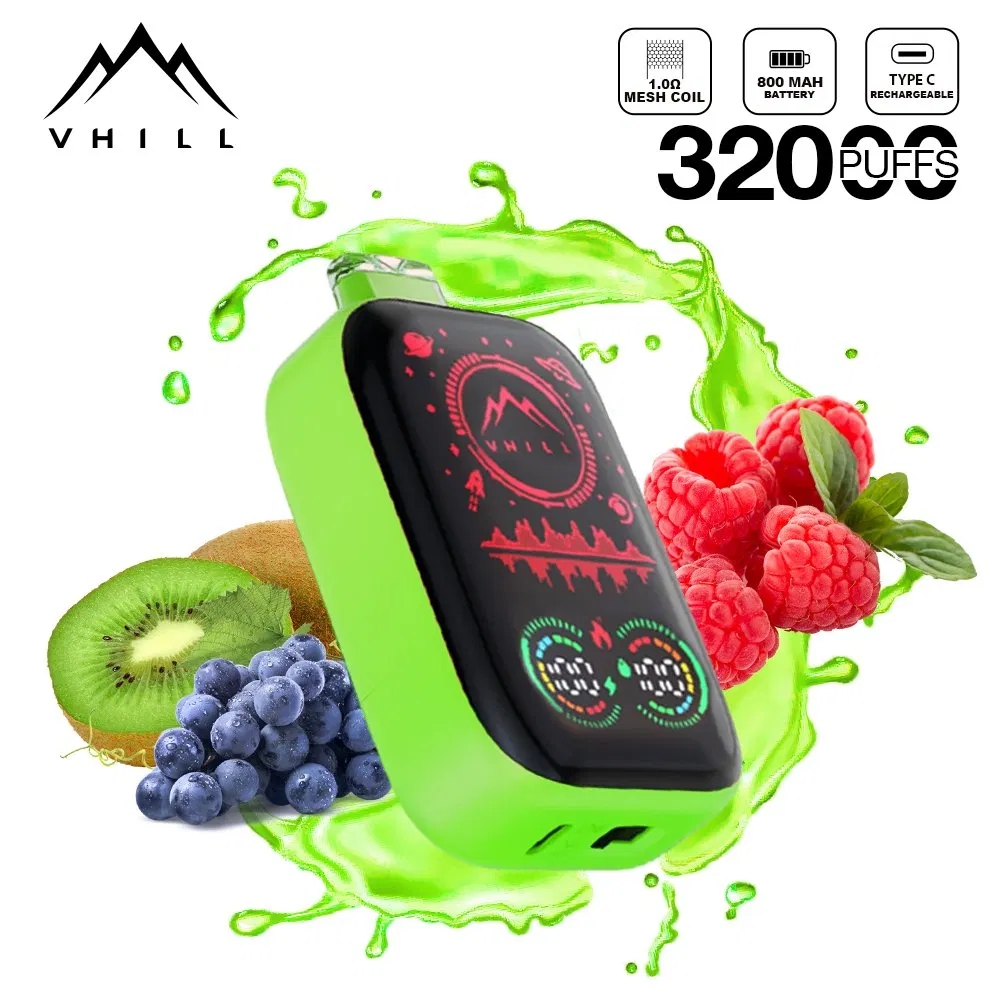 100% Authentic Wholesale I Vape Vhill 32000 Puffs Dual Mesh Coil Double Color Mold Mouthpiece Disposable Vape Pods Atomizer E-Cigarette Vaporizer Device