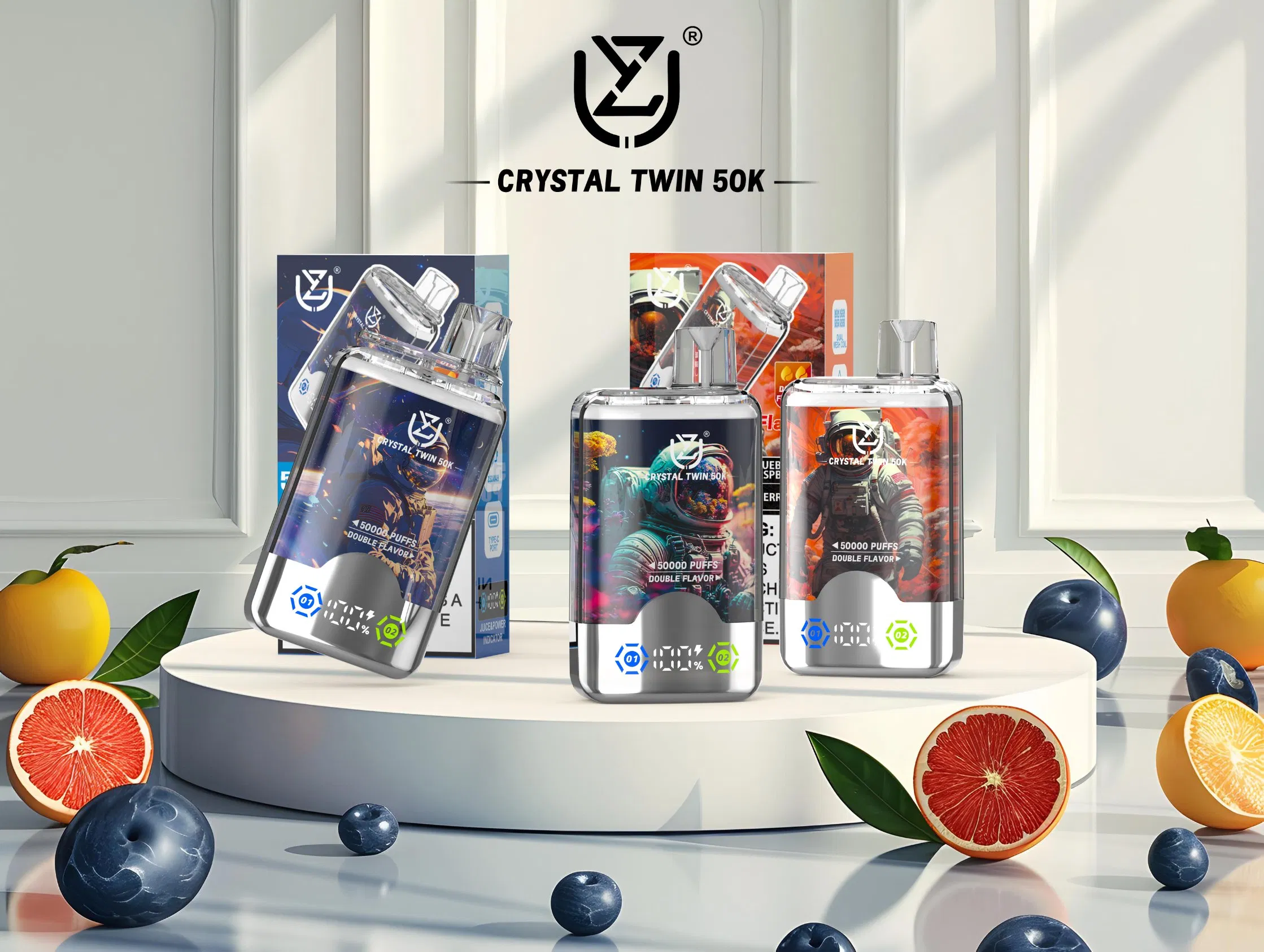 Updated Design Top Tier Uzy Crystal Twin 50000 Puffs Great Value Electronic Cigarette Device