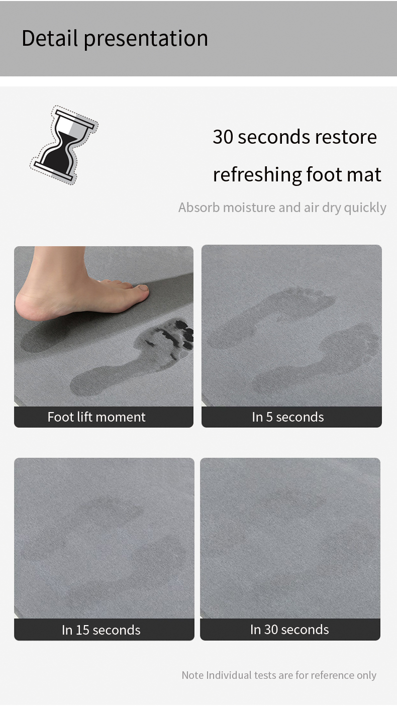 Diatomaceous earth bath mat style 6