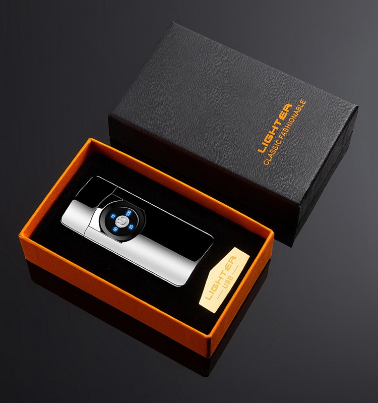 KY Custom Logo Luxury Touch Sence Pulse Dual Arc Battery Windproof Chargeable Lighter Electronic Cigarette
