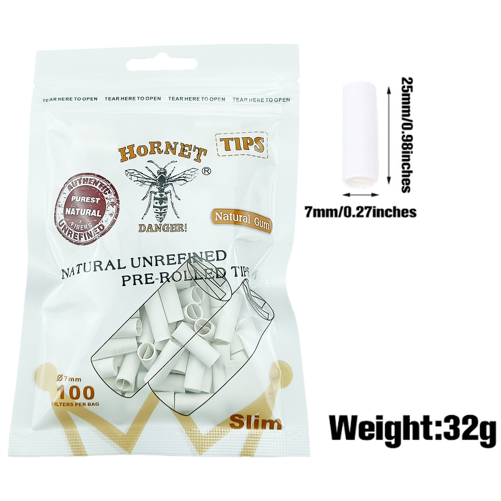 Bestselling 5/6/7mm Disposable Brown and White Filter Paper Cigarette Holders 100/150 Pieces Per Bag