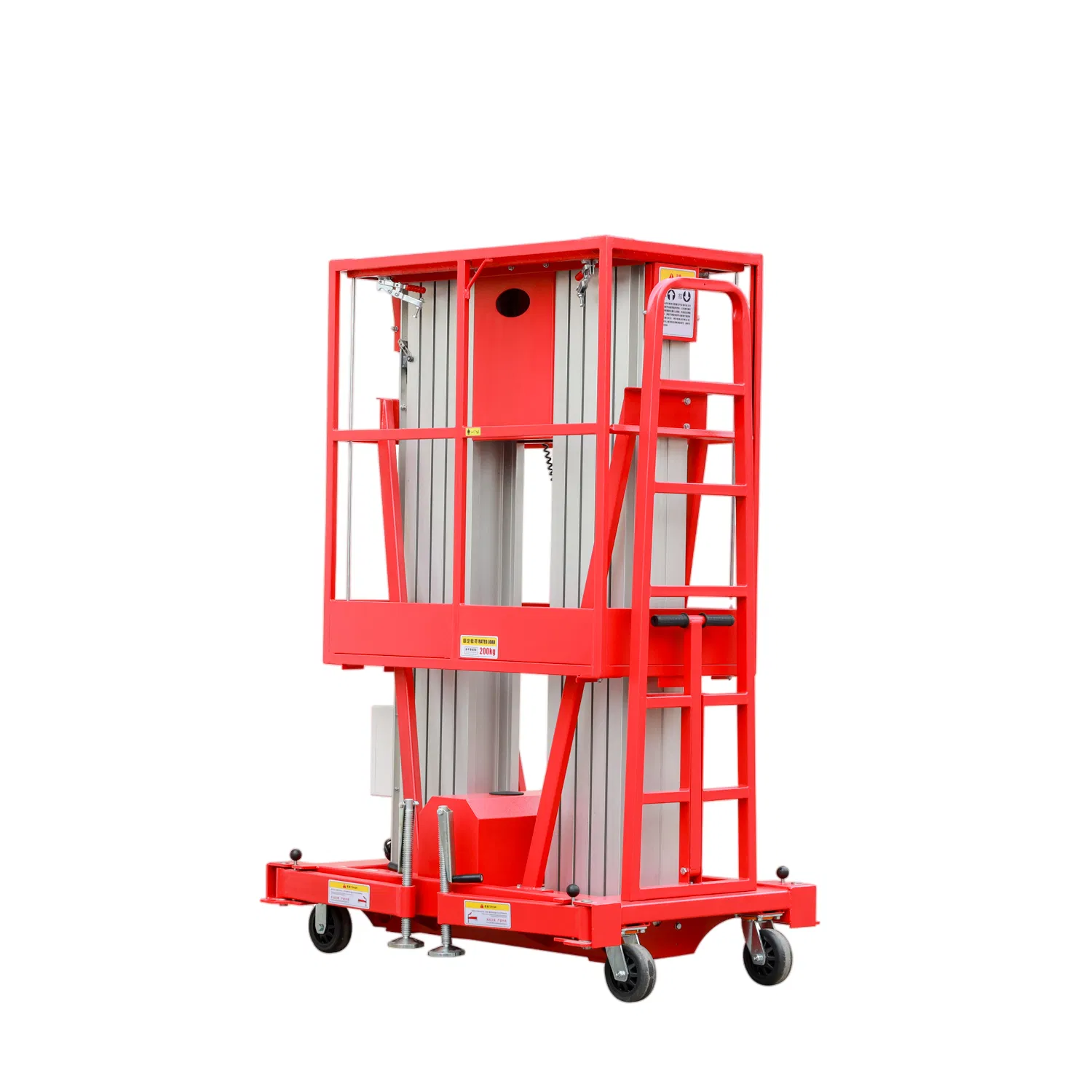 8m Aluminum Alloy Aerial Work Platform Double Mast Vertical Lift