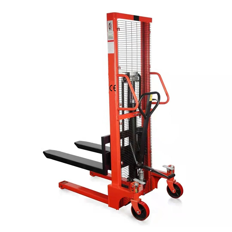 Manual Pallet Truck Stacker 2200lbs Capacity 63" Hydraulic Lift Height Adjustable Forks