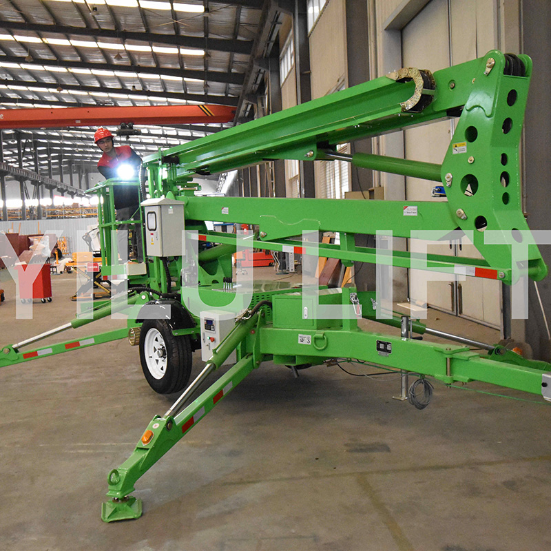 10m to 24m Electric Movable Aerial Manlift Cherry Picker with Towable Tow-Ball