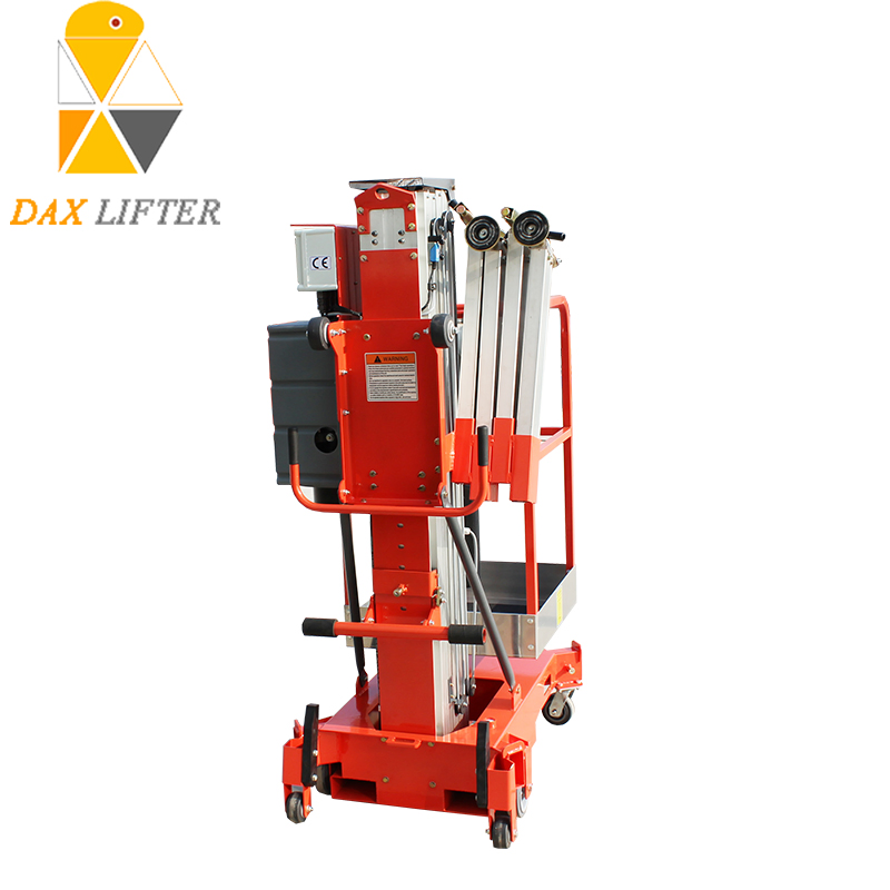 Hot Selling Hydraulic Electric Lifting Aluminum Alloy Single Person Mast Scaffolding Man Lift Ladder
