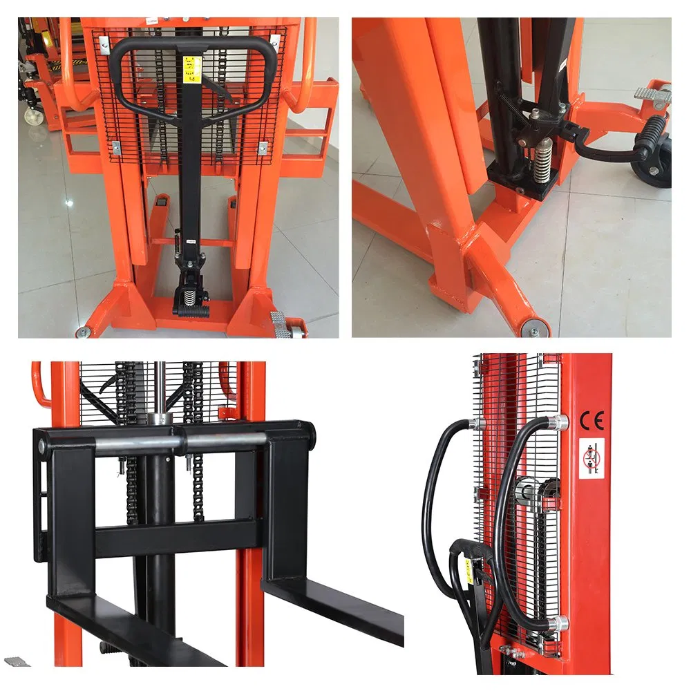 China Factory Supply CE Certificated 500kg Hand Forklift Truck Manual Pallet Stacker