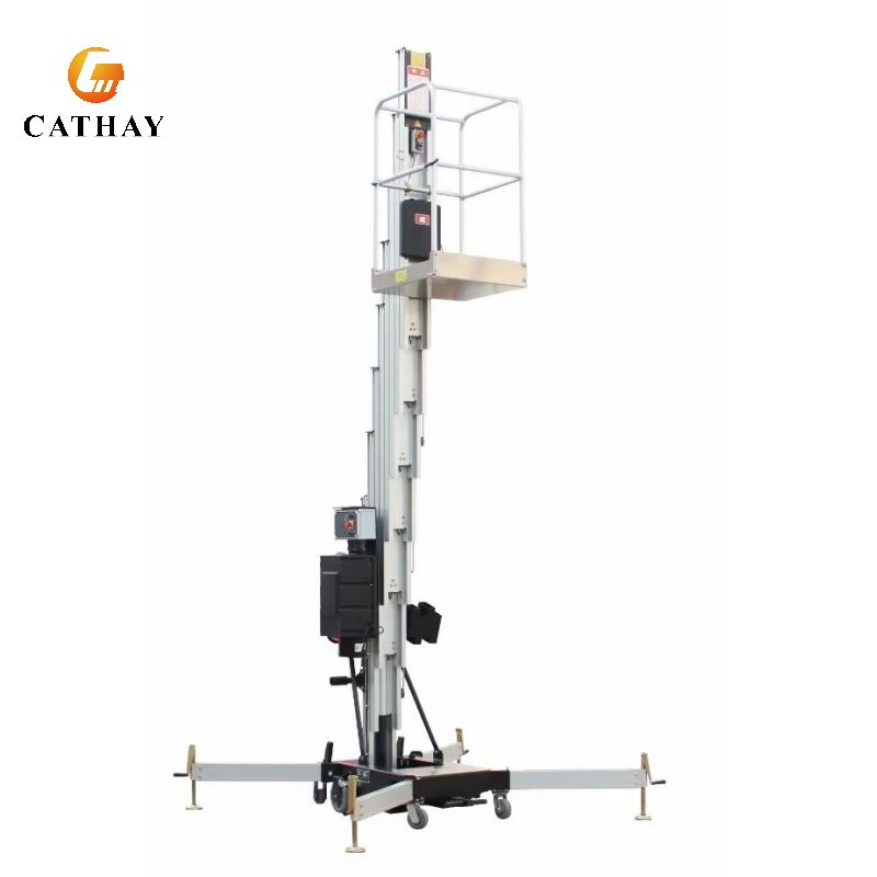 EU USA 5m 8m 10m Electric Small Aerial Working Platform Awp Single Genie One Man Vertical Mast Lift