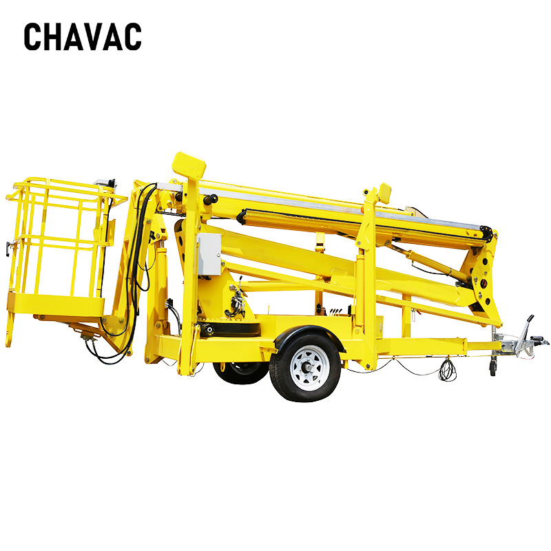 Germany Traffic Alko Axles Hydraulic Electric Trailer Cherry Picker Towable Spider Articulated Boom Lift