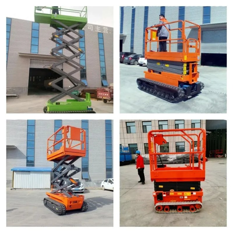 Factory Outlet 4m 6m 8m 10m 12m 500kg Rough Terrain Tracked Crawler Hydraulic Electric Scissor Lift for Sale