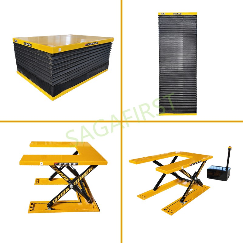 Portable Low Profile Hydraulic Scissor Lift Table Customized Pallet Lift Table with Ramp for Easy Loading