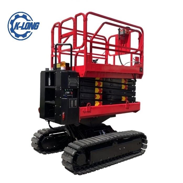 8m 10m 12m 300kg 450kg Crawler Hydraulic Portable Scissor Lifts/Outdoor Rough Terrain Scissor Lift