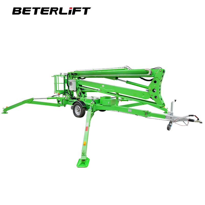 22m Tractor Towable Cherry Picker with Tool Basket and Four Stable Outriggers