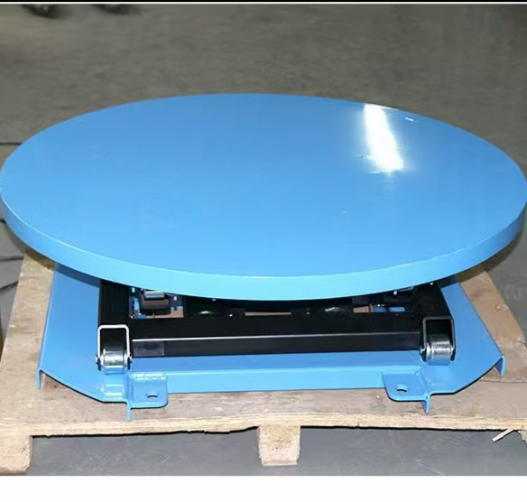 Electric Table Lift Round Shape Single Scissor Hydraulic Rotary Pallet Lift Table