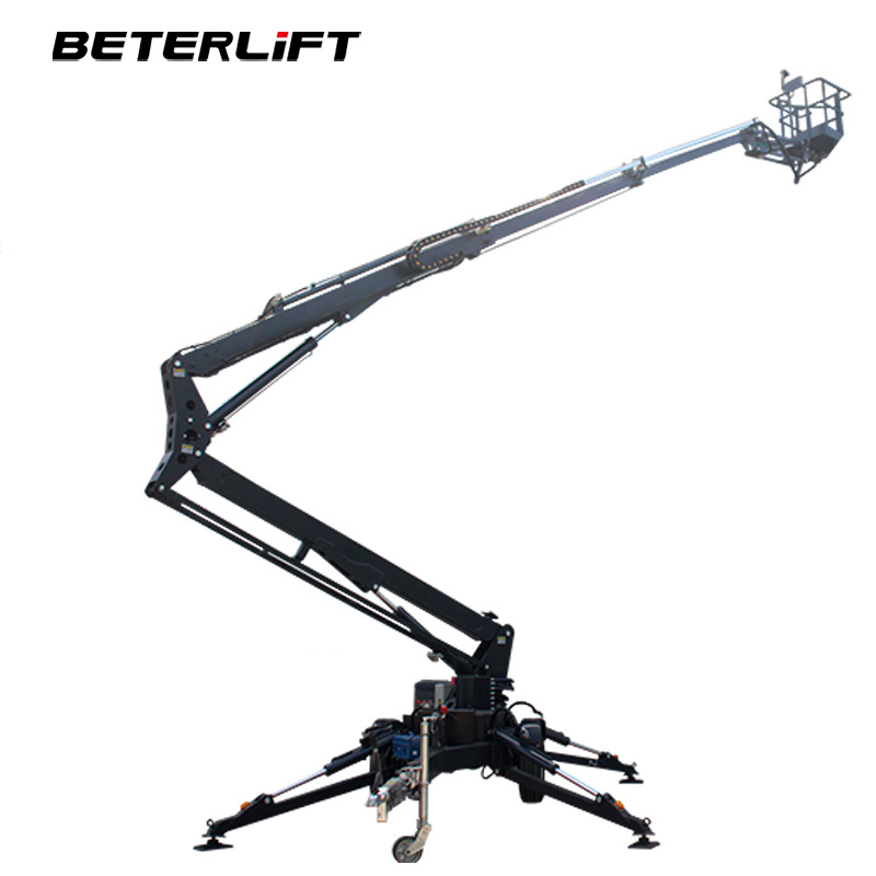 10m-22m Electric Hydraulic Aerial Telescopic Cherry Picker Towable Spider Trailer Boom Lift