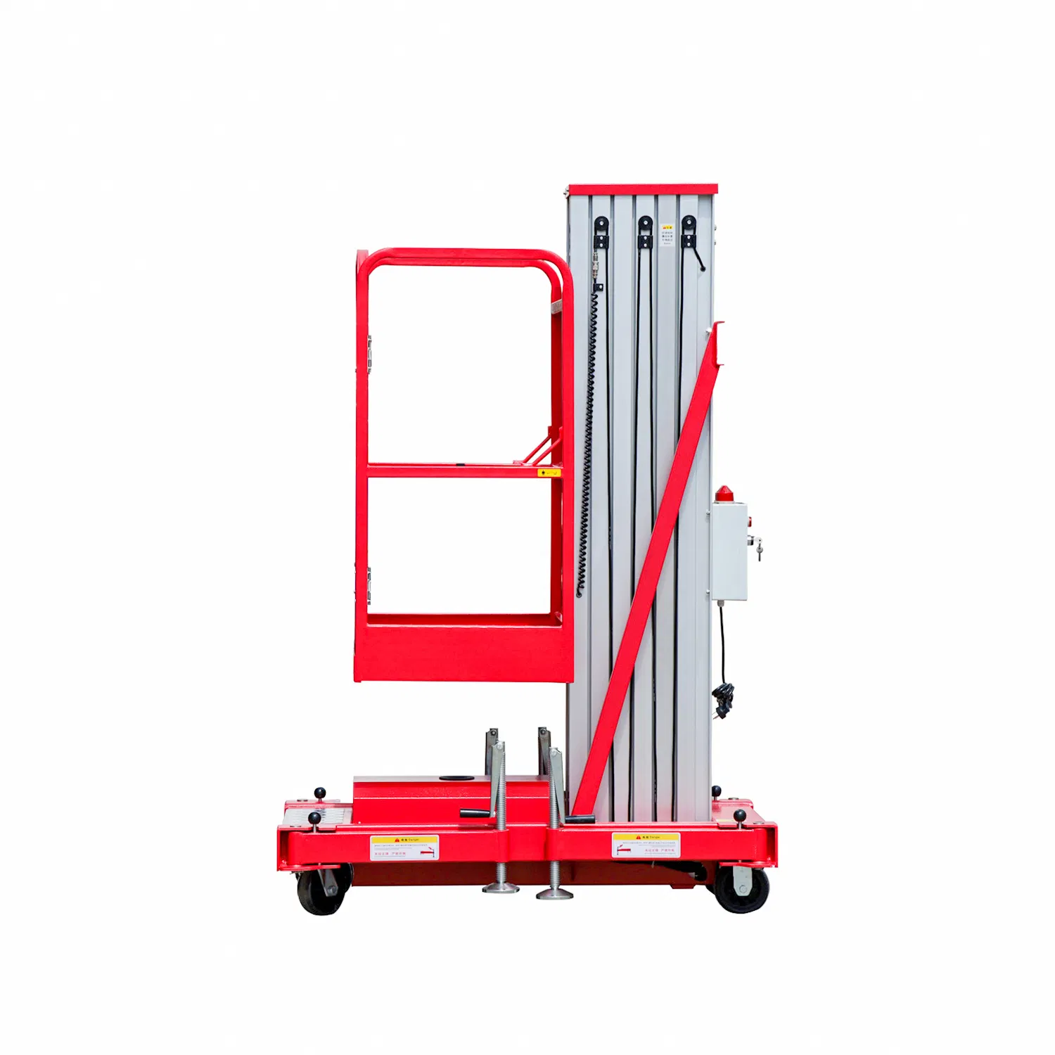 Single Mast Lift Aerial Work Platform for Warehouse