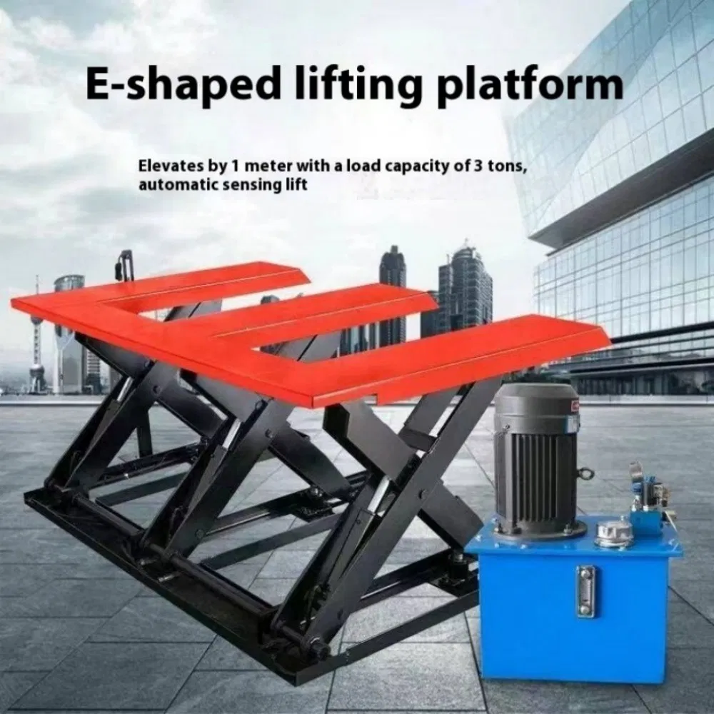 U Shape E O C Super Low Profile Stationary Hydraulic Scissor Lift Table 1000 1500 Kg Fixed Electric Motor Power Lifting Platform