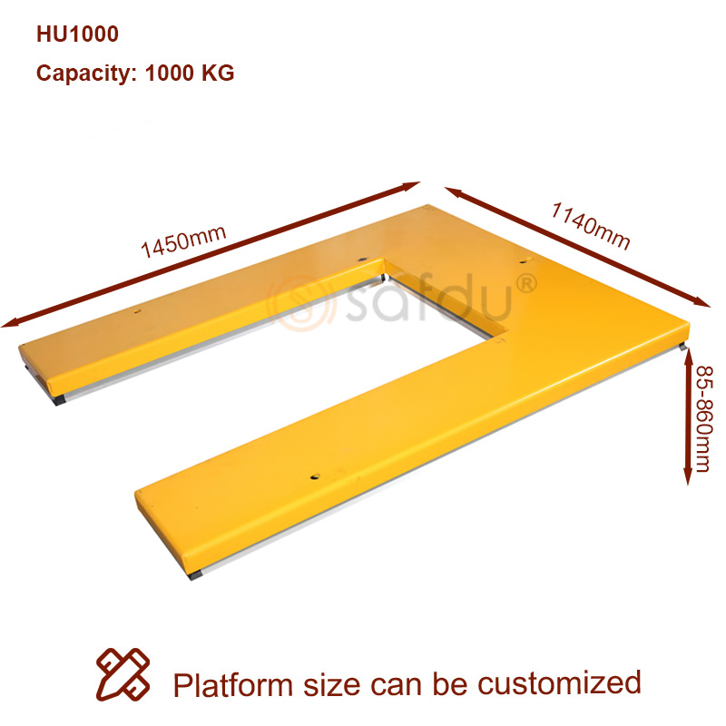 High Quality Low Profile Hu1000 Electro-Hydraulic Lift Table for 1000kg