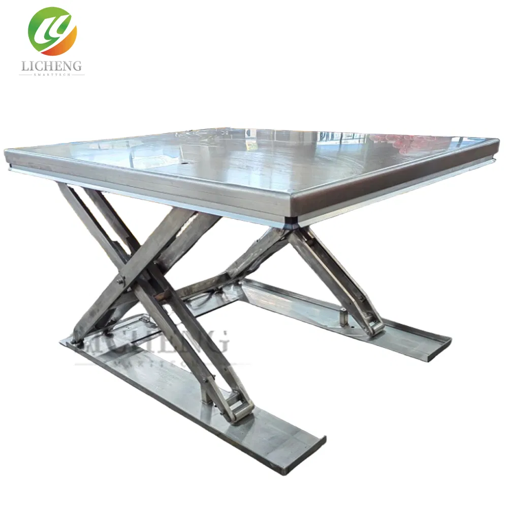 Low-Profile No-Dig Lift Table for Food Workshop with Heavy-Duty Lifting Capacity