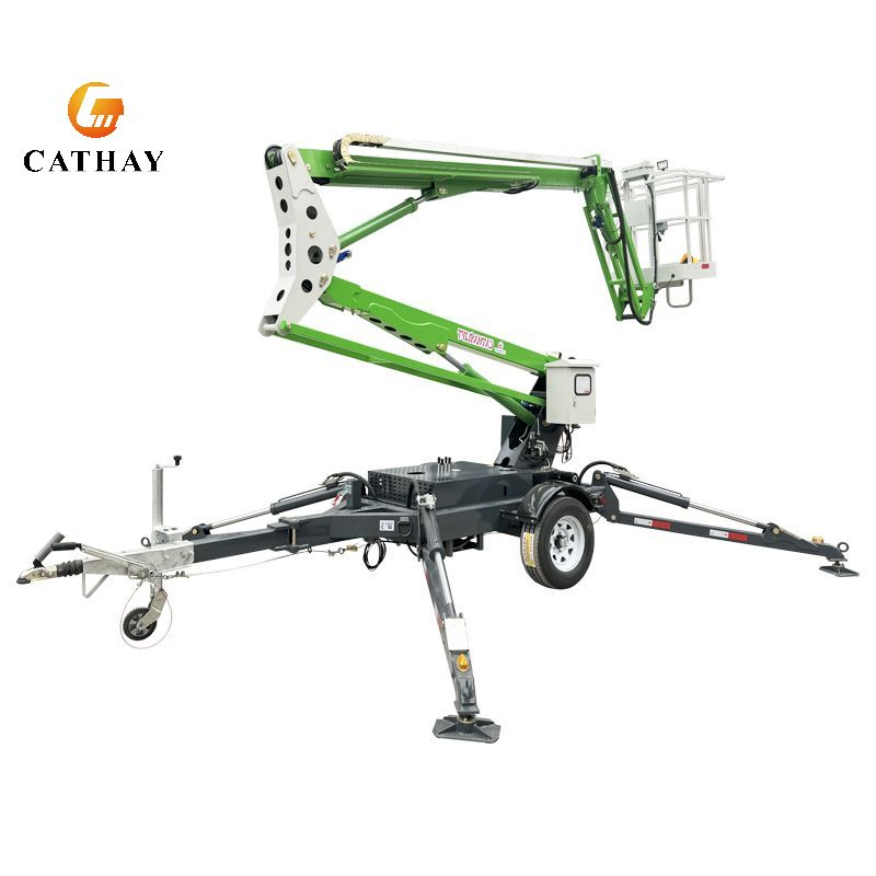 China 10m 14m 15m 16m 18m 20m Electric Aerial Working Man Spider Cherry Picker Trailer Mounted Towable Articulated Boom Lift