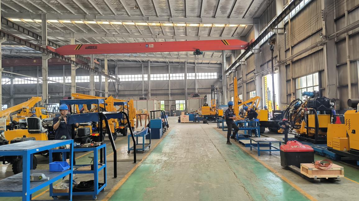 Assembly line process for scissor lift platform production