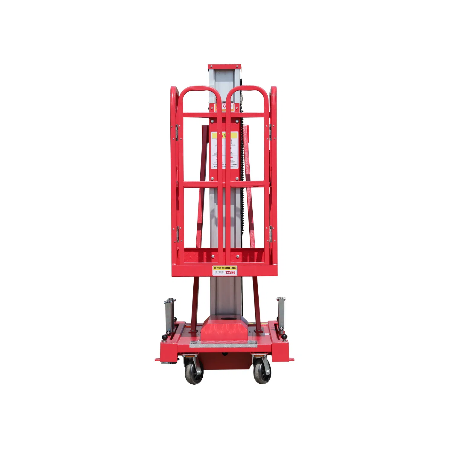 Aluminum Single Mast Lift for Narrow Aisle and Indoor Maintenance