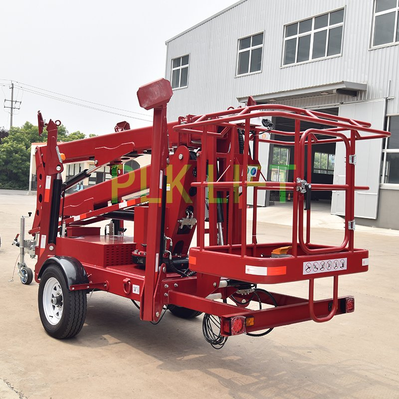14m 16m Construction Building Aerial Work Use Towable Boom Lift Electric Cherry Picker for Sales
