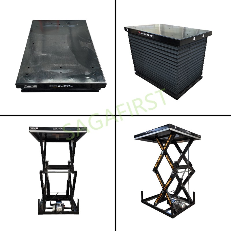 Portable Low Profile Hydraulic Scissor Lift Table Customized Pallet Lift Table with Ramp for Easy Loading