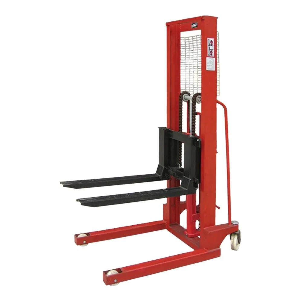 Manual Pallet Truck Stacker 2200lbs Capacity 63" Hydraulic Lift Height Adjustable Forks