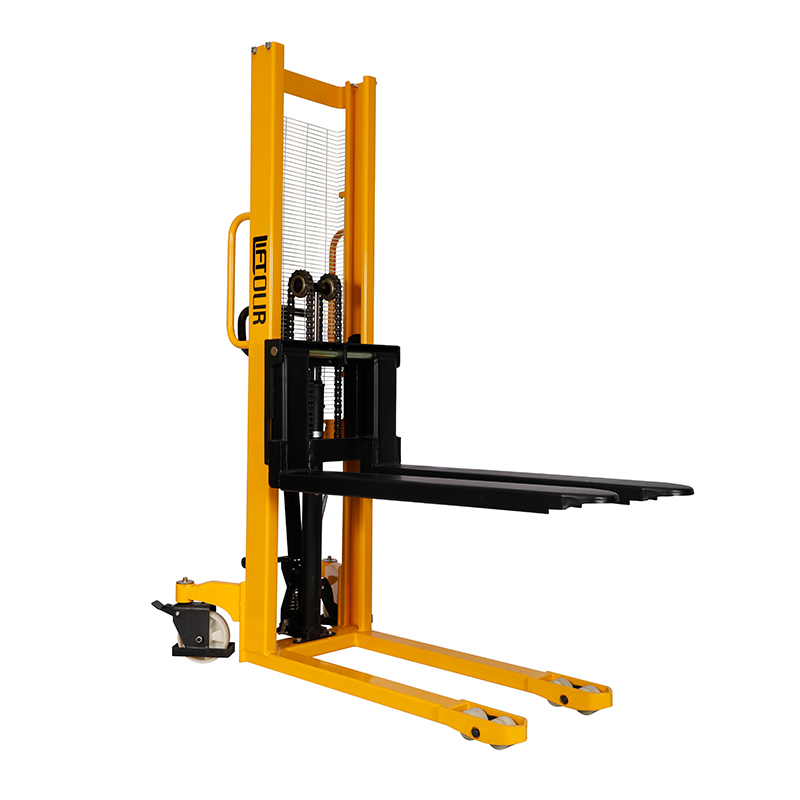 Reliable Manufacture 1ton 1.5ton 2ton 2m 3m Industrial Hydraulic Manual Stacker Pump Adjustable Fork Lift Steel Hand Lifting Equipment Pallet Stacker Forklift