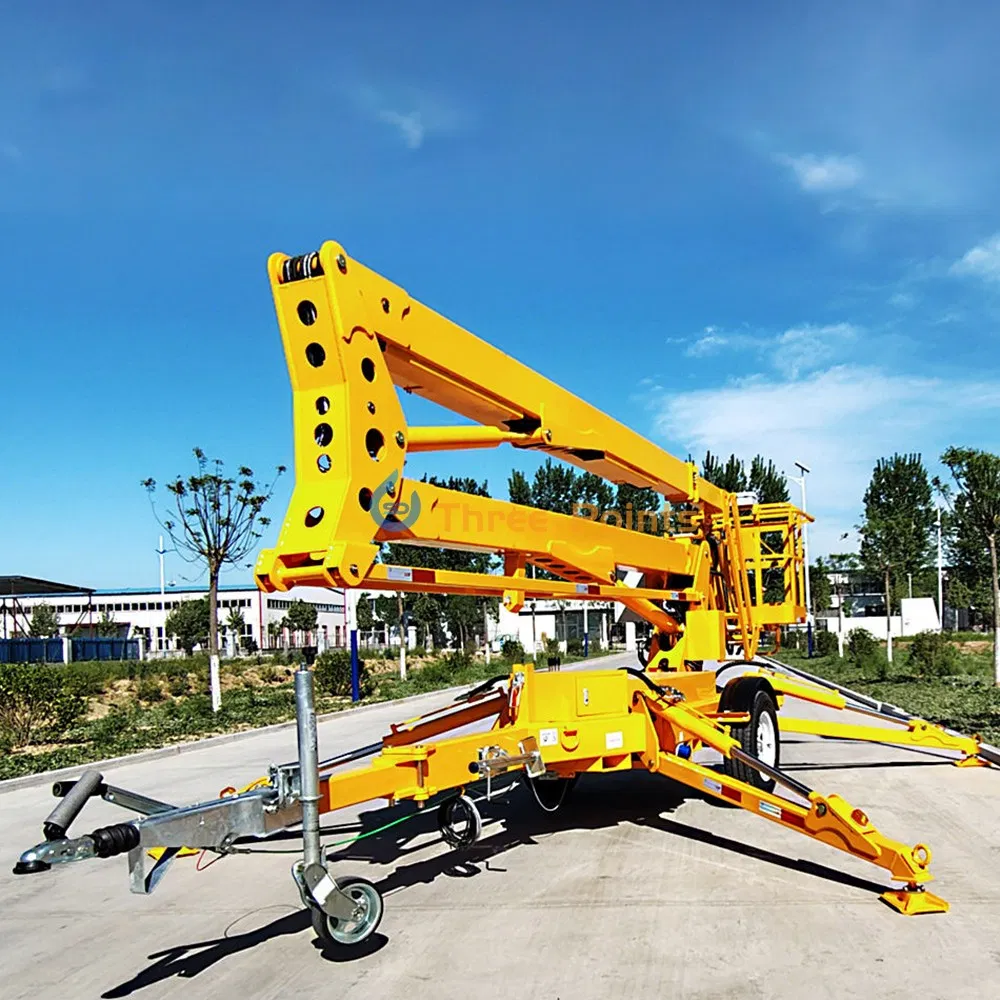 Hot Sell CE Certificated Small Electric Tractor Mounted 10~18m Towable Boom Cherry Picker Price
