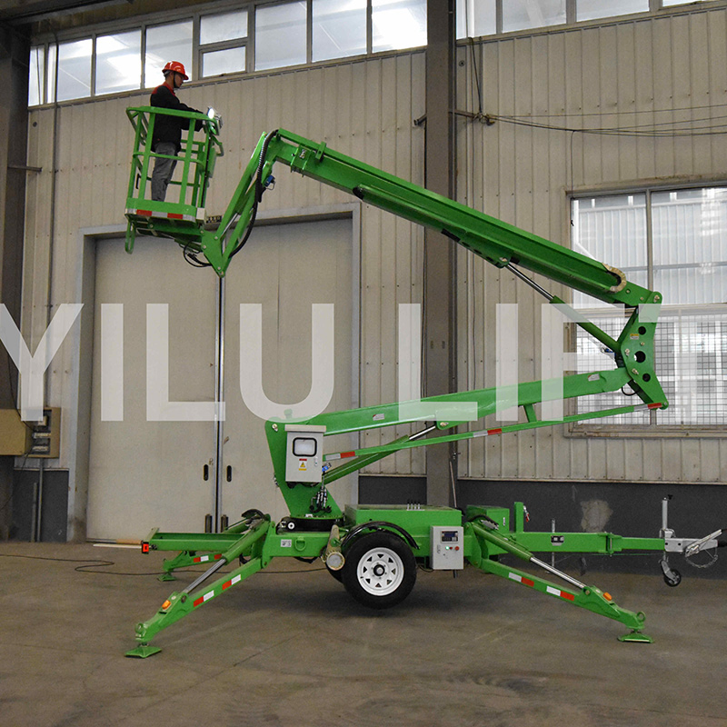 10m to 24m Electric Movable Aerial Manlift Cherry Picker with Towable Tow-Ball