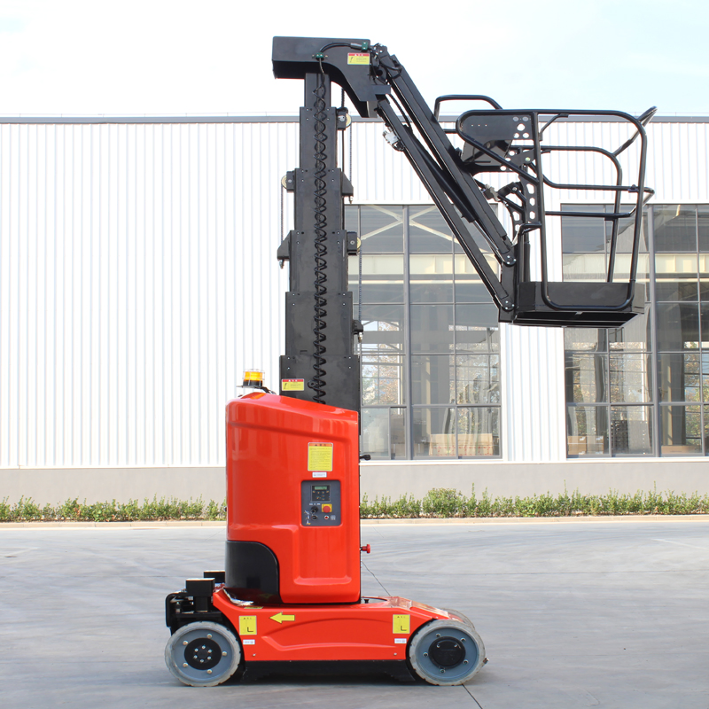 9.2m 11m 200kg Small Aerial Work Platform Self Propelled Vertical Telescopic Mast Boom Man Lift with Jib