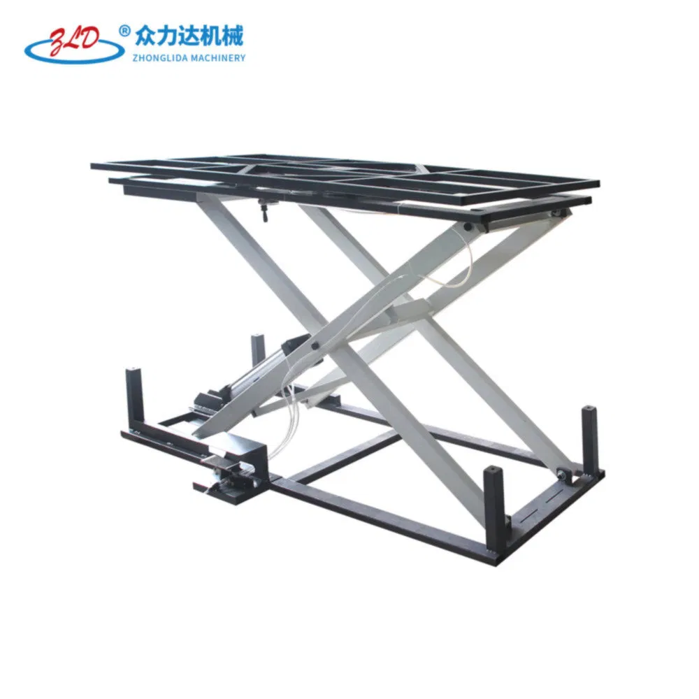 One-Button Lifting Rotary Height Adjustable Pneumatic Lift Table for Furniture Bonding