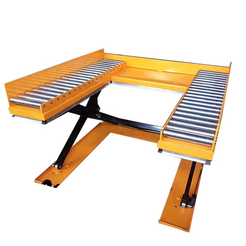 U Shaped Electric Roller Scissor Lift Table for Industrial Low Profile Hydraulic Rollers Lift Table