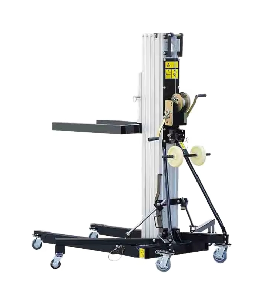 with CE ISO Aluminium Alloy Mast Lift Platform Telescopic Hydraulic Man Lift Indoor Mobile Vertical Electric Ladder Lift