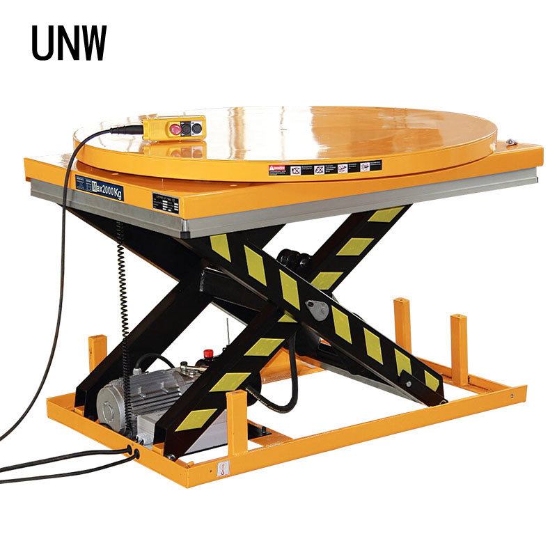 360 Rotary Electric Scissor Pallet Lift Table