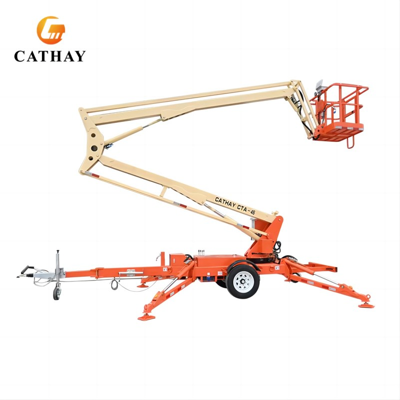 10m to 24m Hydraulic Aerial Work Manlifter Work Platform Towable Telescopic Boom Lifting Cherry Picker