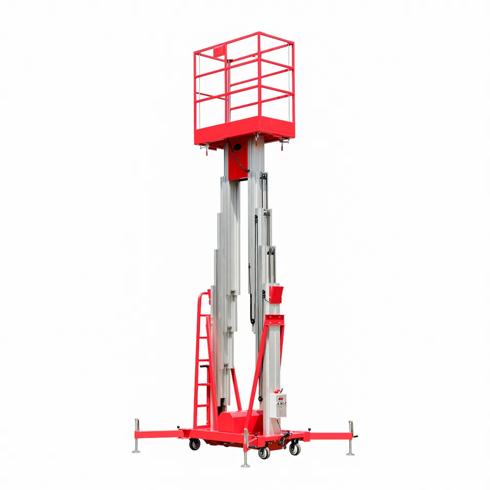 Aluminum Alloy Double Mast Aerial Work Platform Lift