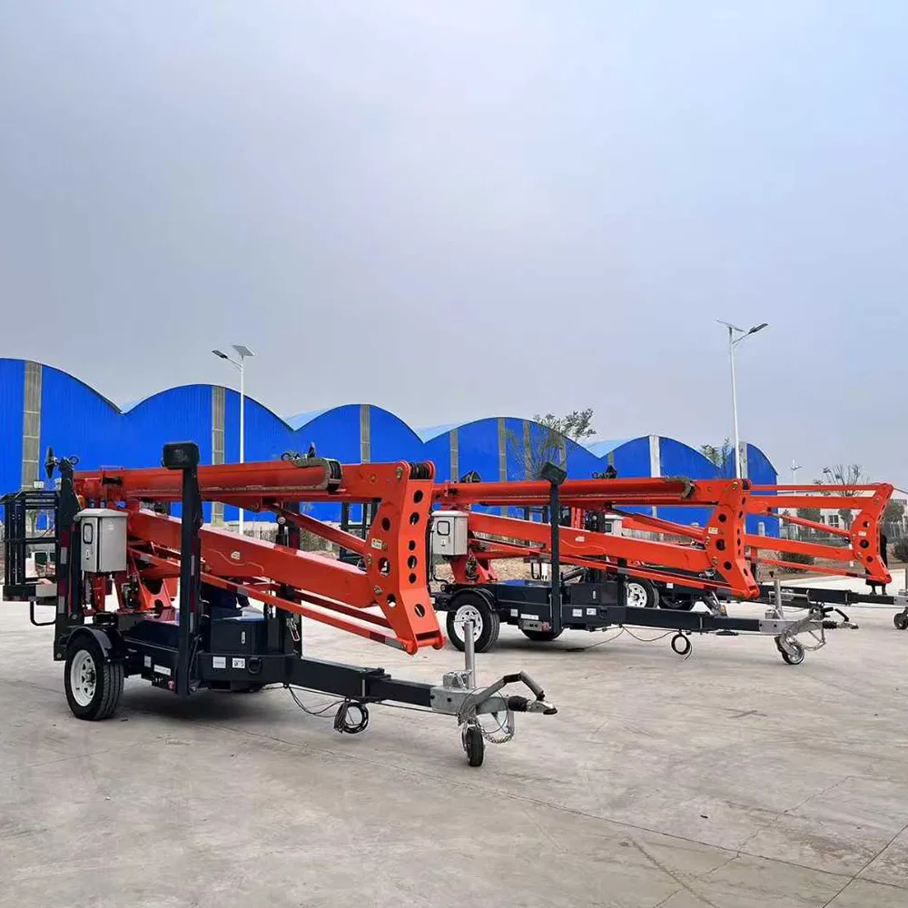 Electric Diesel 12m 18m 22m Towable Trailer Articulated Necelle Cherry Picker