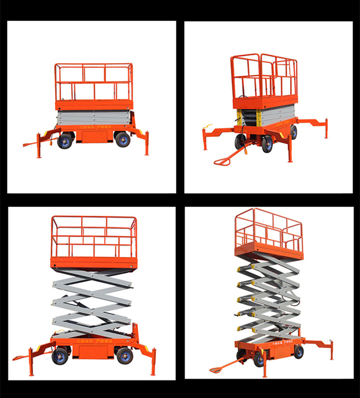 Mobile Scissor Lift Rough Terrain 4WD 450kg Outdoor Construction Site
