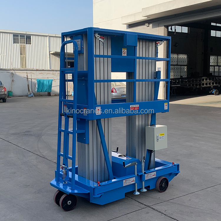 6m-16m Gtwy Series 250kg Loading Capacity AC Power Small One Manlift Aluminium Alloy Vertical Double Mast Boom Lift with CE