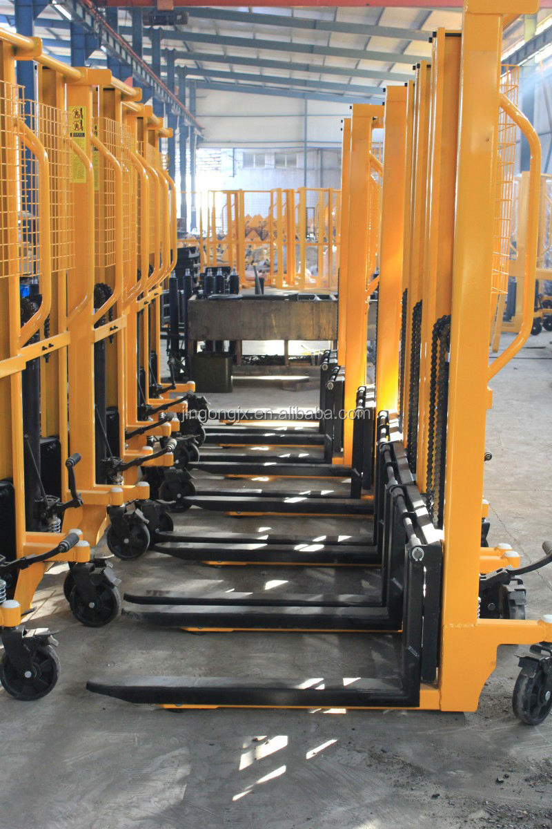 1000 Kg CE-Certified Manual Hydraulic Stacker with Ergonomic Handle and Overload Protection