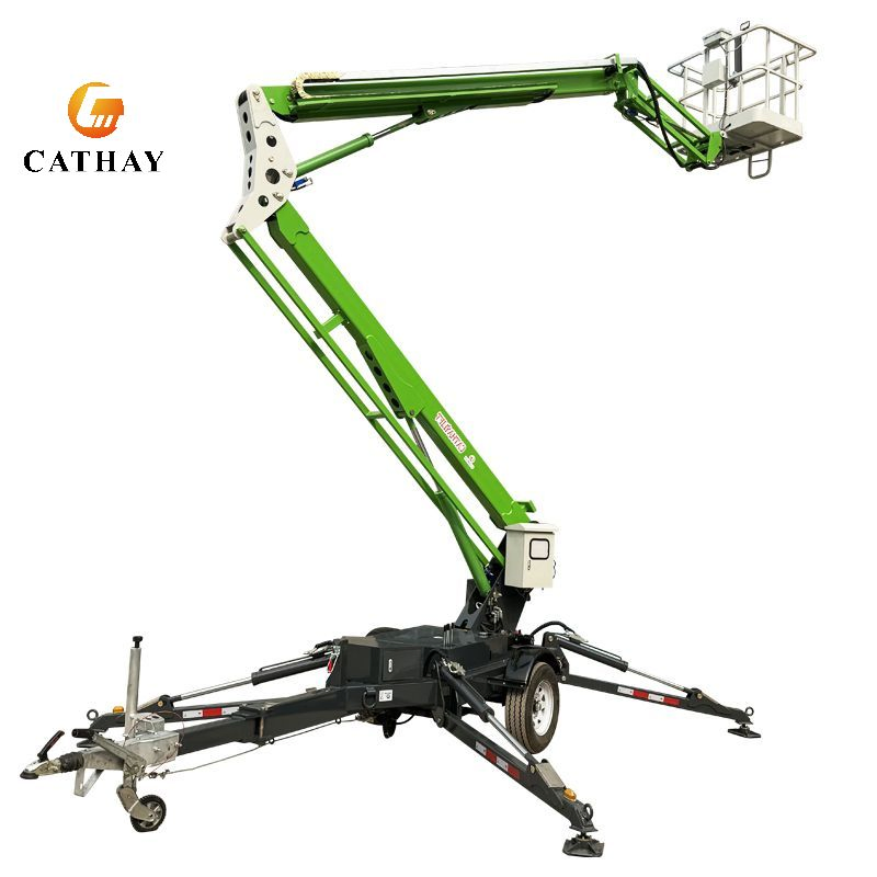 China 10m 14m 15m 16m 18m 20m Electric Aerial Working Man Spider Cherry Picker Trailer Mounted Towable Articulated Boom Lift