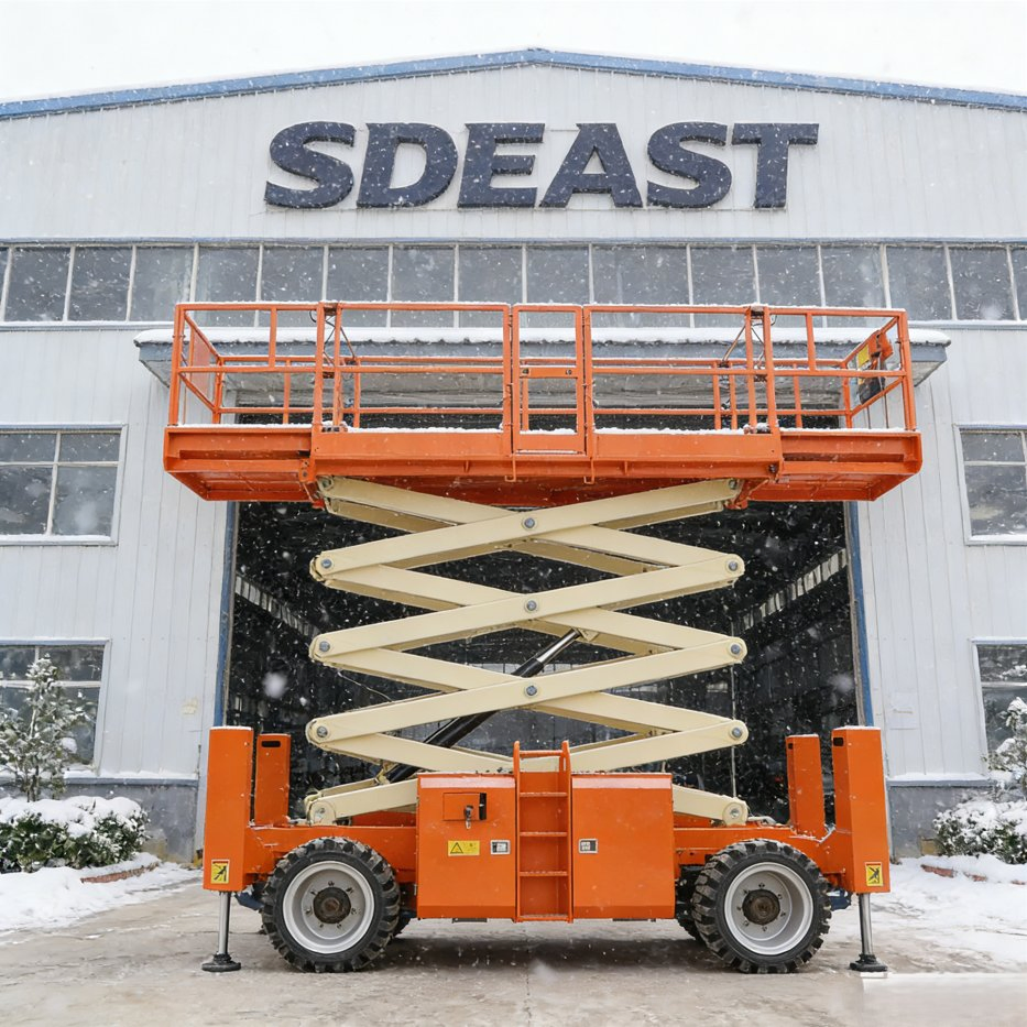 Rough Terrain Scissor Lift Aerial Work Platform for Outdoor Construction and Building Maintenance Diesel Scissor Lift for Industrial Applications