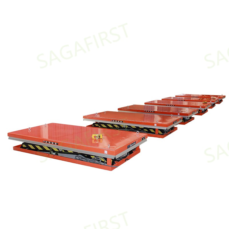 China Factory 500 1000 2000 Kg Automatic Scissor Hydraulic Lift Electric Turn Table Lifter with Round Rotary Turning Platform