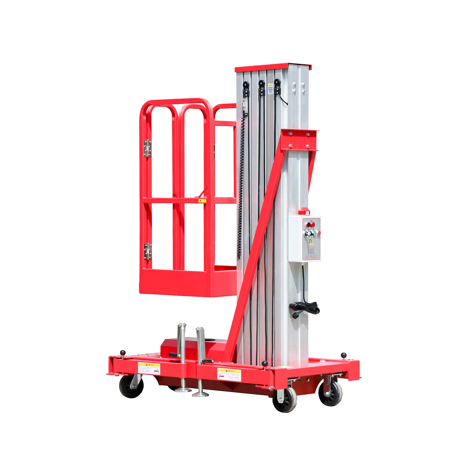 Aluminum Single Mast Lift for Narrow Aisle and Indoor Maintenance
