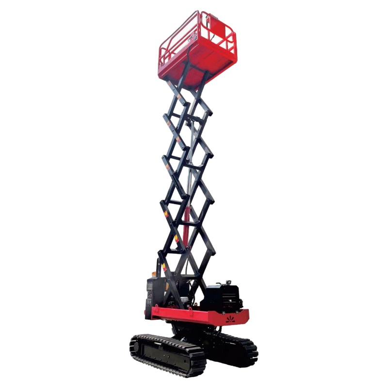 8m 10m 12m 300kg 450kg Crawler Hydraulic Portable Scissor Lifts/Outdoor Rough Terrain Scissor Lift