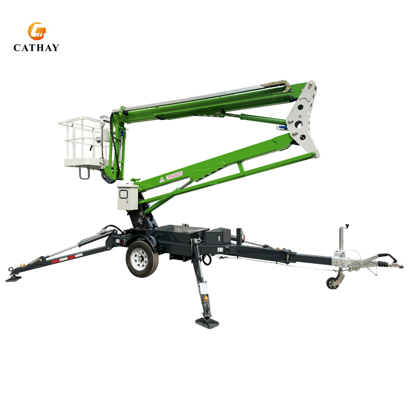 AC/DC Powered Towable Cherry Picker with 24m Working Height